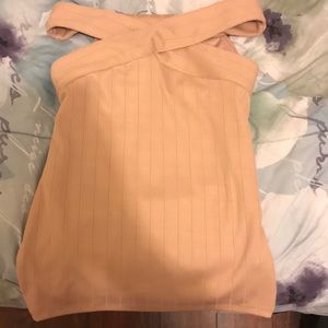 Pink/ salmon high waisted skirt
